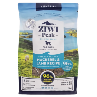 ZIWI 巔峰 全齡狗 紐西蘭鮮肉狗糧, 鯖魚 + 羊肉, 1kg, 1袋