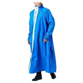 DongShen 東伸 開拓者斜開式雨衣 雙重防水設計 高係數反光標, 寶藍色