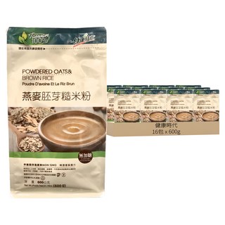 健康時代 燕麥胚芽糙米粉 無糖, 600g, 1入, 16包