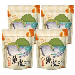 澎湖伯 泰式香茅風味魚皮 酥脆爽口, 4包, 70g
