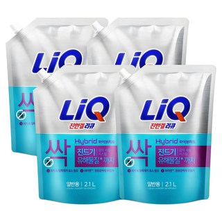 리큐 진한겔 하이브리드 일반용 액상세제 리필, 2.1L, 4개