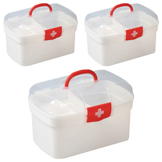 小麥購物 手提醫藥箱 C614 中號 (21.7 x 13.5 x 14.5cm) - 雙層分格 方便攜帶, 3個