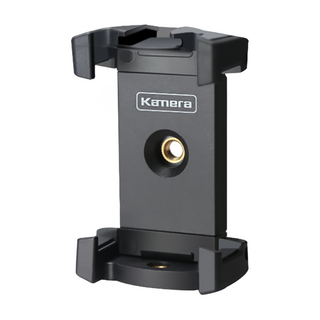 Kamera 佳美能 萬用折疊手機夾 最大可拉伸至104mm 適用7吋手機 可外接麥克風 補光燈, 黑色, 不適用