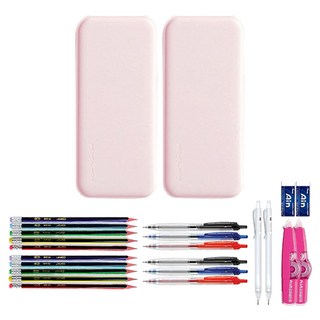 Dong-A PMS 鉛筆盒文具禮品組, 粉紅色, 2套