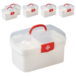 小麥購物 手提醫藥箱 C614 中號 (21.7 x 13.5 x 14.5cm) - 雙層分格 方便攜帶, 6個