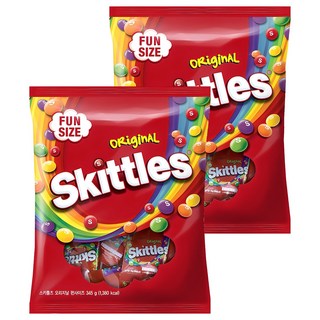 Skittles 彩虹糖 混合水果口味, 345g, 2個