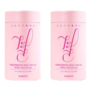 Kyung Nam Pharm 慶南製藥 Plus膠原蛋白維他命C粉隨身包, 120g, 2罐