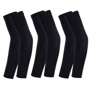 Doobalro 韓國產3D無縫線涼感防曬袖套, 黑色, 3組