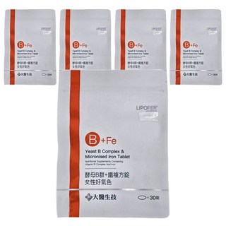 大醫生技 酵母B群+鐵複方錠 女性好氣色, 30顆, 5包