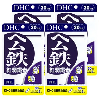 DHC 紅潤鐵素, 含血紅素鐵, 維他命B12, 葉酸, 30日份, 60顆, 347mg, 4包