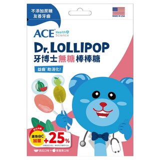 ACE SUPER KIDS 牙博士棒棒糖 Set 8支 含50%膳食纖維 添加維生素C 無糖低熱量, 西瓜 + 青蘋果, 60g, 1袋