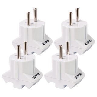 Kinyo 旅行萬用3面轉接頭 J-38, 白色, 4個