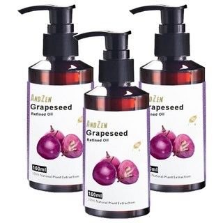 ANDZEN 安得仁 保濕按摩基底油 葡萄籽油, 3個, 160ml