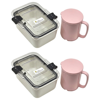 prepara 沛樂生活 食物保鮮盒 + CPET 牛奶杯, 1組, 保鮮盒2個 + 牛奶杯2個