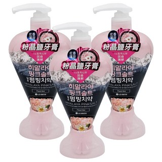 BAMBOO SALT 竹鹽 喜馬拉雅粉晶鹽牙膏, 清新花香薄荷, 口氣清新, 去除牙菌斑 預防蛀牙, 285g, 3瓶