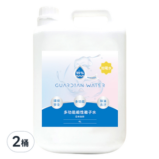 GUARDIAN WATER加電水/鹼性離子水, 4L, 2桶