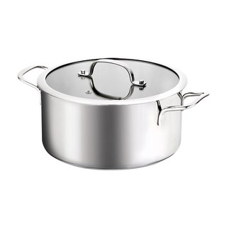 LIVENS IH電磁爐用三層底不鏽鋼雙耳鍋, 20cm, 不鏽鋼, 1個