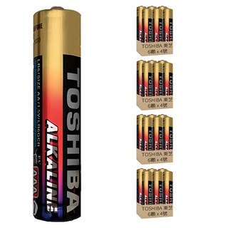 TOSHIBA 東芝 台灣公司貨 鹼性電池 4號, 6顆, 4組