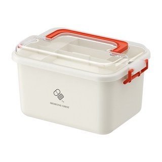 雙層大容量醫藥箱 藥品收納盒 醫護箱 大號(29 x 21 x 18cm) 紅色, 1個