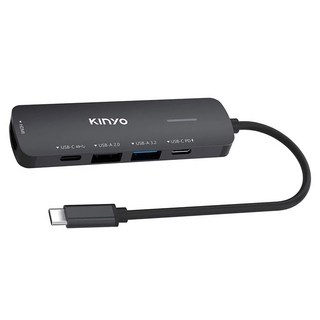 Kinyo 五合一多功能擴充座 97 x 28.5 x 11.2mm 38.2g, 黑色, 1個