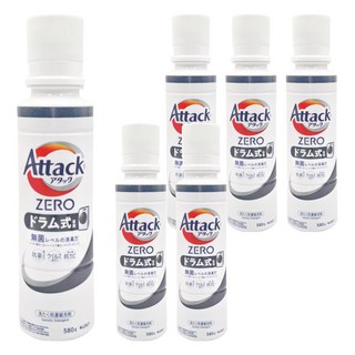 Attack 一匙靈 Zero 洗衣精 滾筒用，防止潮濕環境下產生異味，保持衣物乾爽, 580g, 6瓶