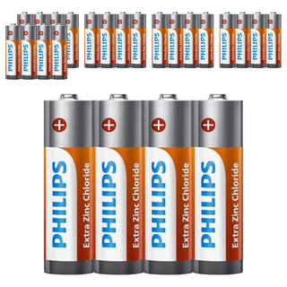 PHILIPS 飛利浦 碳鋅電池 3號, 4顆, 6組