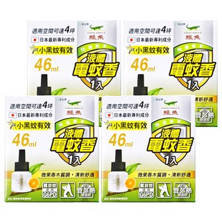 鱷魚 優液體電蚊香, 46ml, 4盒