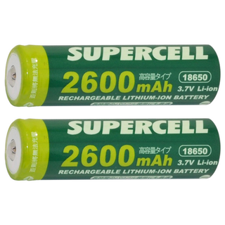 SUPERCELL 超電王 2600mAh鋰充電池 SC-18650B 3.7V, 2個, 1入