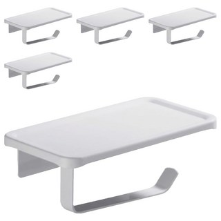 comet 黏貼式鋁製廁所衛生紙架, 5個, 白色