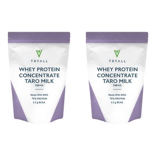 TRYALL 濃縮調味乳清蛋白粉 芋頭牛奶, 含BCAAs, 支鏈胺基酸黃金比例2：1：1, 500g, 2包