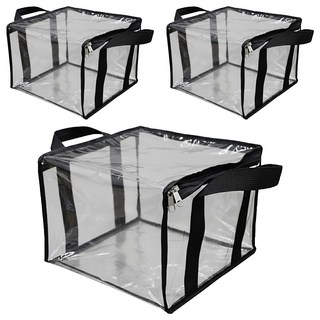 大容量書本收納袋 防塵袋 20 x 30 x 25cm 3個, 透明, 1組