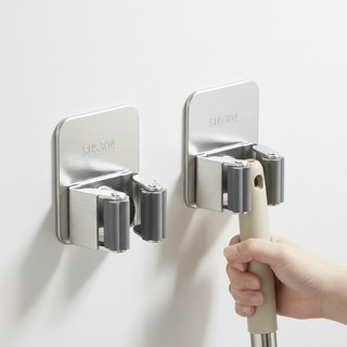 에코밍글 스텐 청소도구 걸이, 실버, 2개