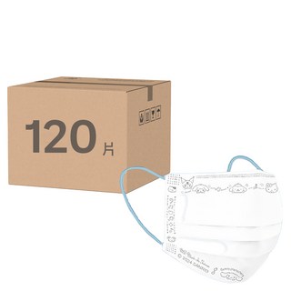 明基健康生活 幸福物語 音樂派對 成人平面醫用口罩 175 x 95mm, 純白旋律, 30個, 4盒