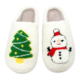 WUWU 聖誕款絨毛拖 A030, 40-41, 白色