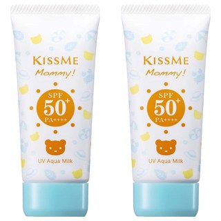 KISSME 奇士美 Mommy親子防水防曬乳 SPF50+ PA++++ 溫和無刺激, 50g, 2條