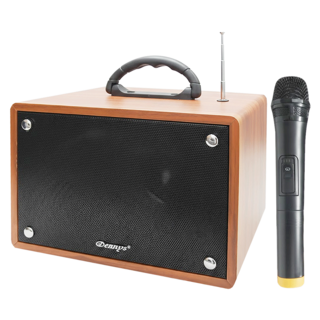 Dennys 丹尼斯 USB SD FM藍芽多功能擴大音箱 無線麥克風版, WS-350BT, 木紋色
