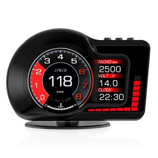 FLYone F15 多功能HUD抬頭顯示器 液晶儀表 OBD2 + GPS 雙系統, 1個, 黑色