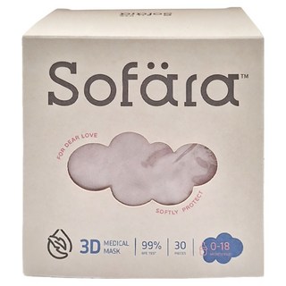 Sofara 舒芙氧 嬰兒3D清新宣言立體醫用口罩 8.5 x 7 x 6cm 0~18個月, 30片, 1盒, 紫藤花