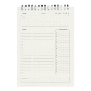 쿠말 데일리 스터디 타임 플래너, 혼합색상, 1개