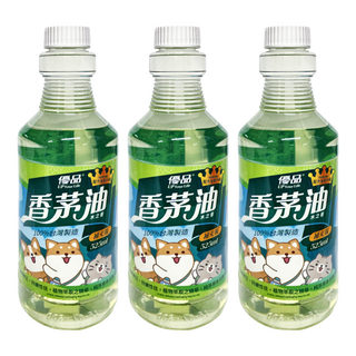 優品 香茅油 補充瓶 525ml 清新消臭 天然成分 台灣製造, 3瓶