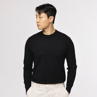lxt 男士柔軟圓領羊毛針織毛衣