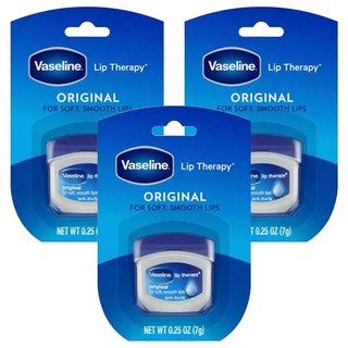 Vaseline 凡士林 護唇膏 原味 滋潤保濕, 0.25oz, 3件