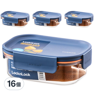 樂扣樂扣 Bisfree 優質系列 Plus 長方形密封保鮮盒 海軍藍, 260ml長方形保鮮盒, 16個