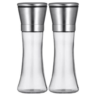 Bimodern 304不鏽鋼可調節顆粒鹽和胡椒研磨罐, 210ml, 2個