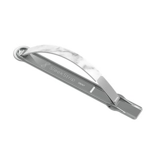 犀利釦 手機握帶支架 經典款, 銀框 + 白大理石, 1個