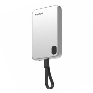Meet Mind 吸附式線充行動電源 5000mAh Lightning 鋁合金款, LT003-L, 銀色