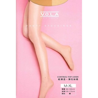 VOLA 維菈 彈性絲襪 15 DEN 輕薄透膚 褲型設計 指尖加強, M~XL 臀圍85~105cm 身高150~175cm, 膚色