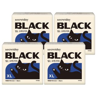 Secretday 韓國原裝進口 Black系列 褲型衛生棉 特大號, XL(105cm以上), 8片, 4包