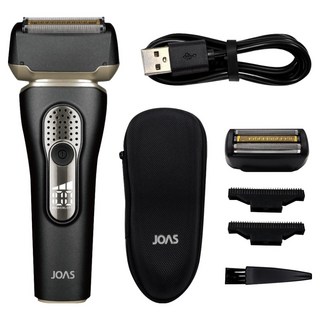 조아스 티타늄코팅 3중날 방수 전기면도기, JS-7100, 블랙, 골드