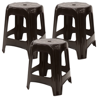 comet 塑膠椅, 棕色, 3個